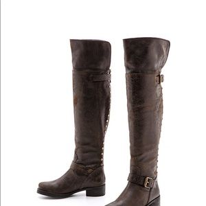 Brown Distressed Tarulli Over The Knee Boots